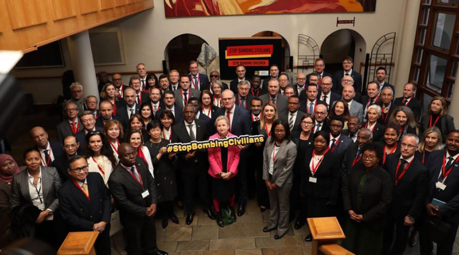 Els participants de la conferència d’Alt Nivell sobre l’enfortiment de la protecció dels civils contra les conseqüències humanitàries derivades de l’ús d’armes explosives en les zones poblades (EWIPA)