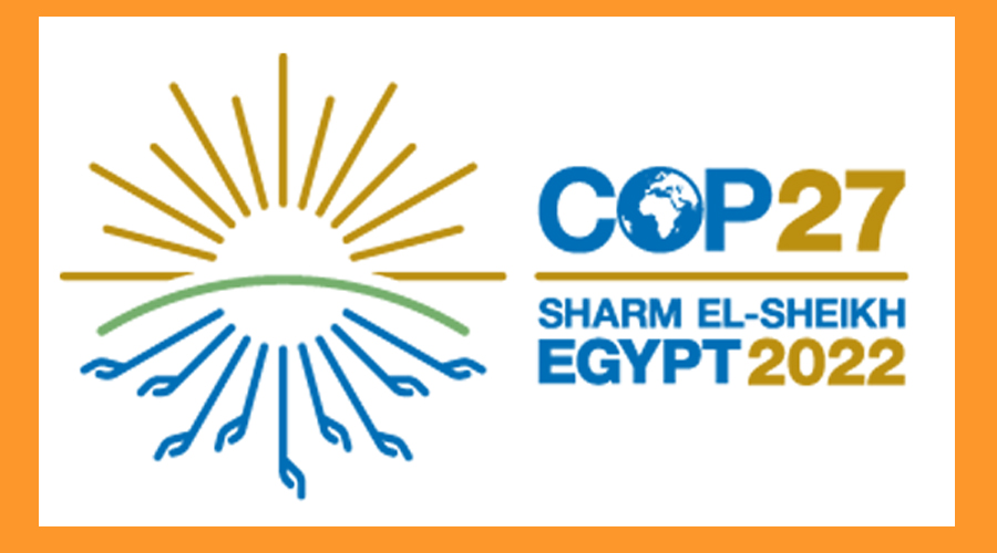 Cartell de la conferència del COP27 a Egipte