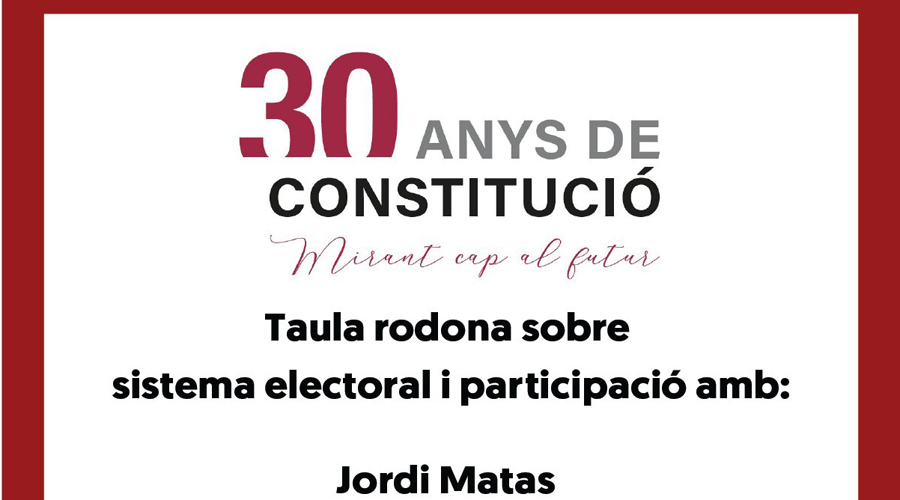 Cartell de la taula rodona del PS ajornada per l'incendi al centre cultural de Sant Julià