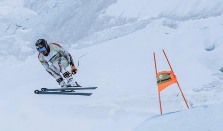 L'esquiador andorrà, Joan Verdú, en un dels seus entrenaments