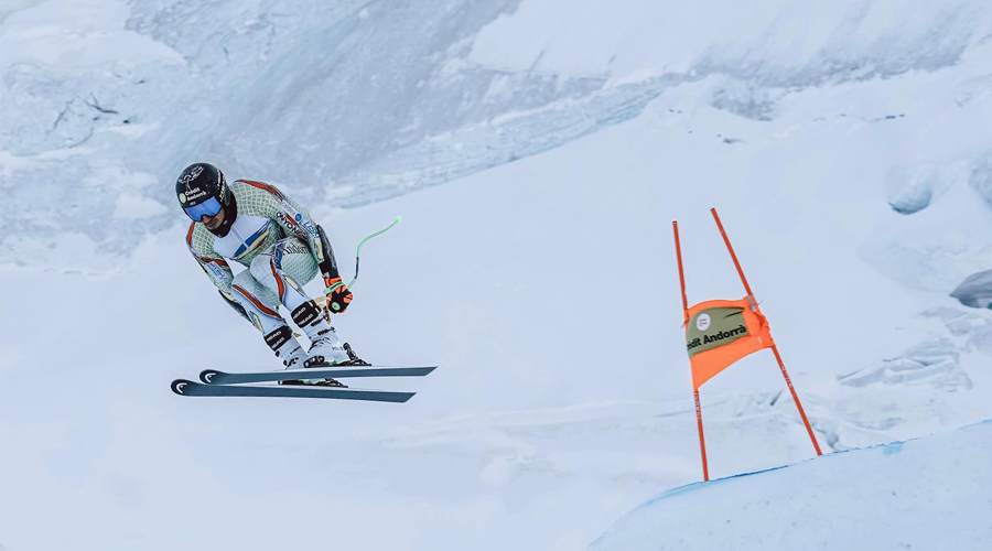 L'esquiador andorrà, Joan Verdú, en un dels seus entrenaments