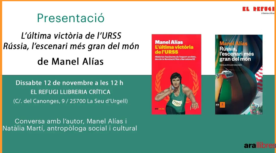 Infografia de la presentació del llibre del periodista Manel Alías a la Seu: L'última victòria de l'URSS