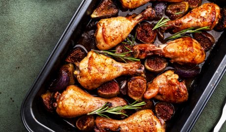 Pollastre amb figues fet al forn