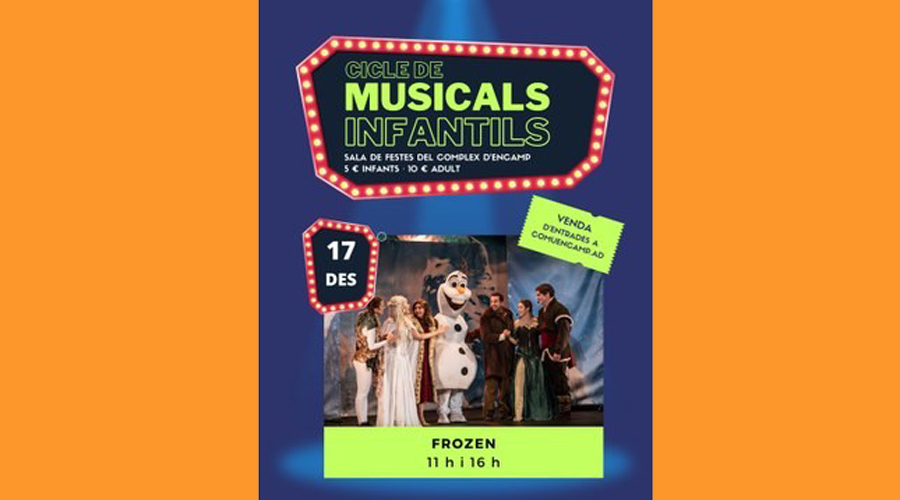 Cartell del musical infantil Frozen que se celebrarà a Encamp, el dissabte 17 de desembre