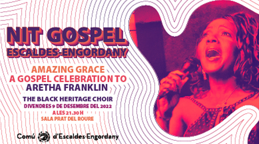 Cartell anunciant un concert de Gospel a càrrec de The Black Heritage Choir, a Escaldes