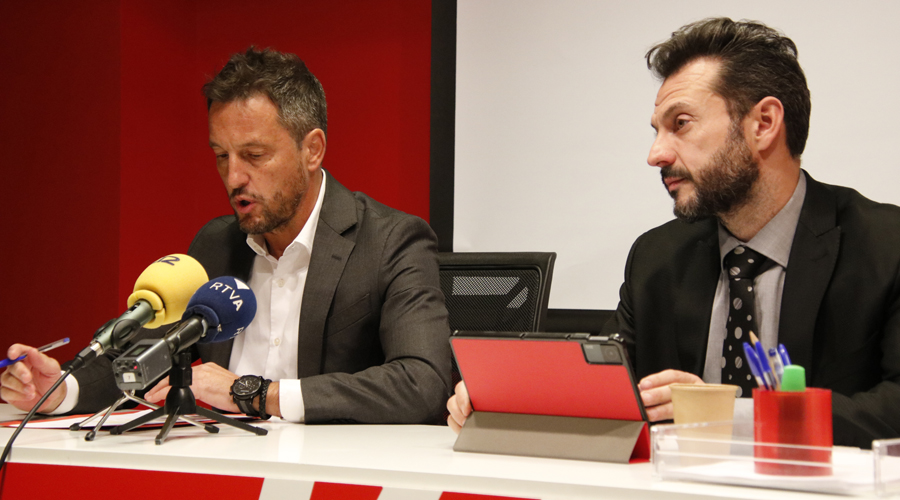 El president i candidat a cap de Govern a les properes eleccions per al PS, Pere López i el primer secretari, Gerard Alís