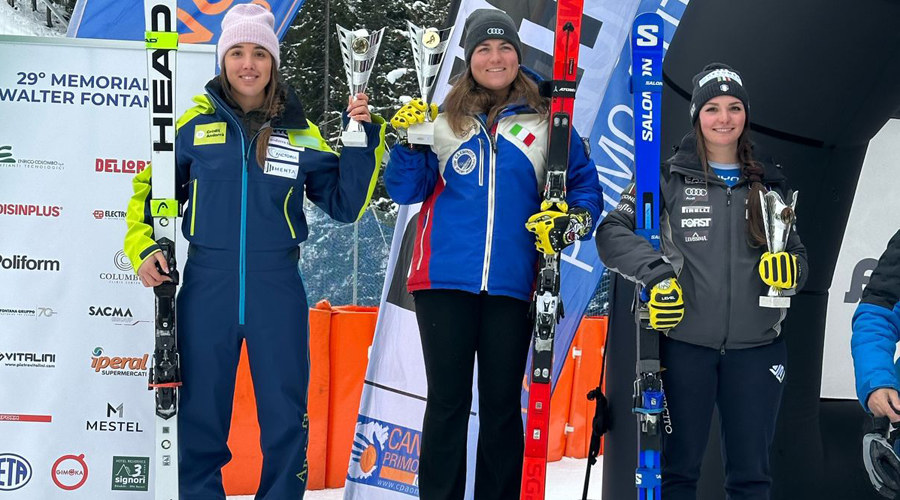 Cande Moreno al podi en ser segona al descens FIS de Santa Caterina