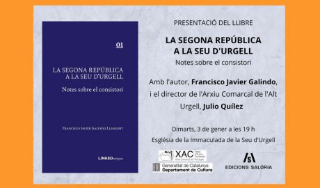 Cartell de la presentació del llibre "La Segona República a la Seu d'Urgell. Notes sobre el consistori"