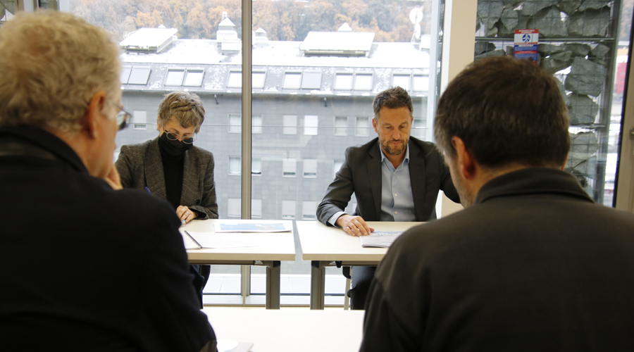 Susanna Vela i Pere López en la trobada amb Unicef , per a conèixer amb més profunditat els resultats del darrer Observatori de la Infància