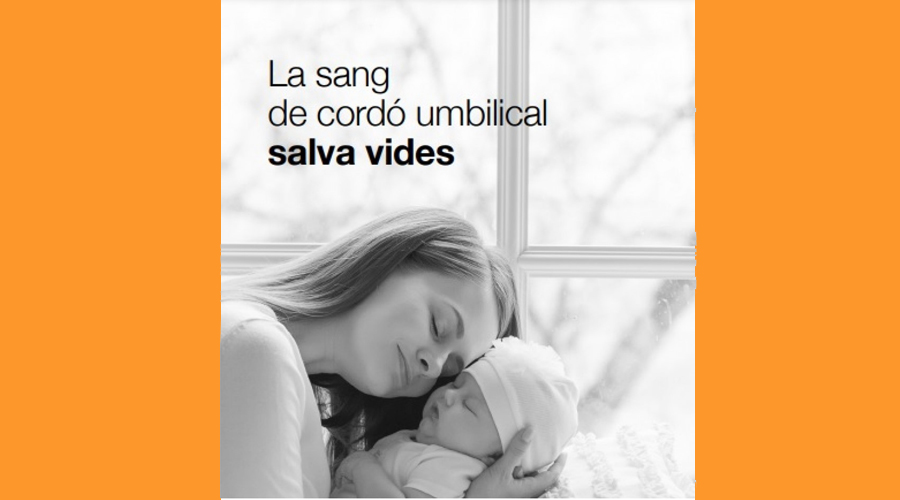 Cartell indicant que la sang de cordó umbilical salva vides
