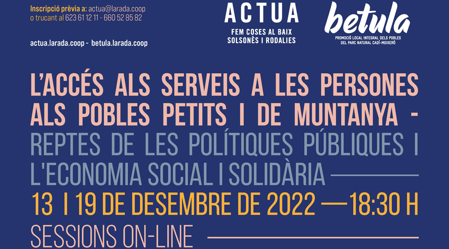 Cartell de les Jornades sobre els serveis a les persones als pobles petits i de muntanya, organitzades per Betula i Actua