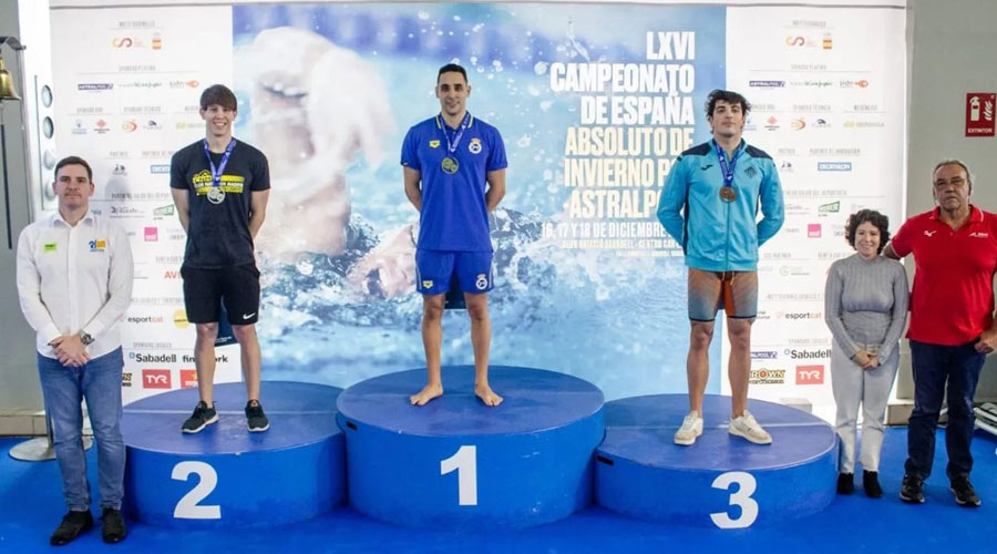 En el tercer calaix del podi, el nedador andorrà Patrick Pelegrina en el 66è Campionat d'Espanya Absolut