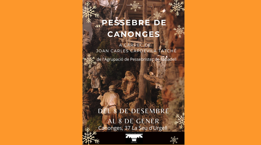 Cartell anunciador del pessebre del carrer Canonges, a la Seu d'Urgell