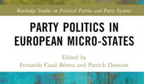 Cartell de la presentació del llibre: ’Party polítics in European microstates’