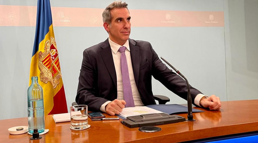 El ministre portaveu, Cèsar Marquina, en la roda de premsa per a donar compte del Consell de Ministres
