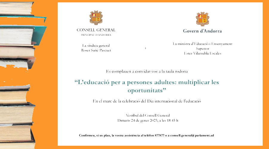 Targeta de la taula rodona sobre educació