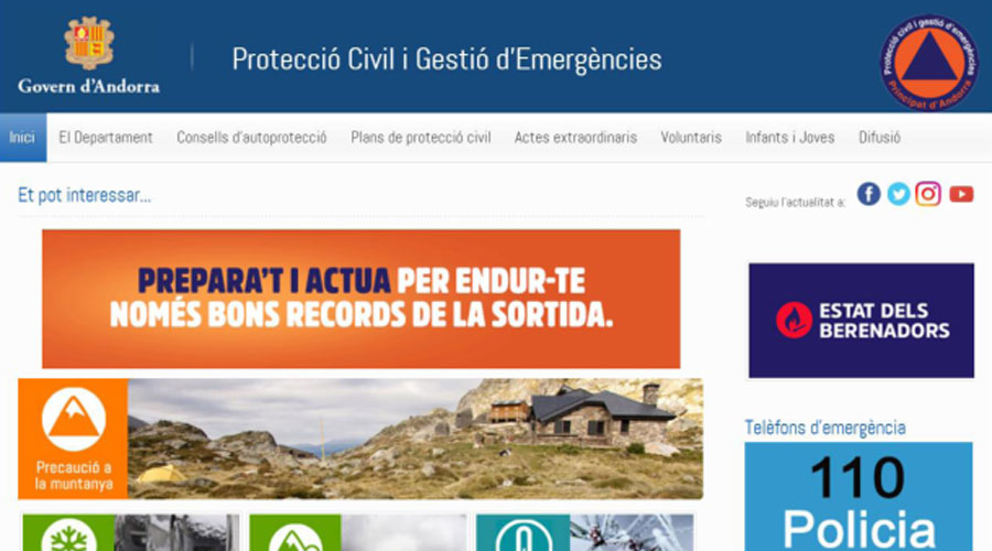 Web de Protecció Civil 