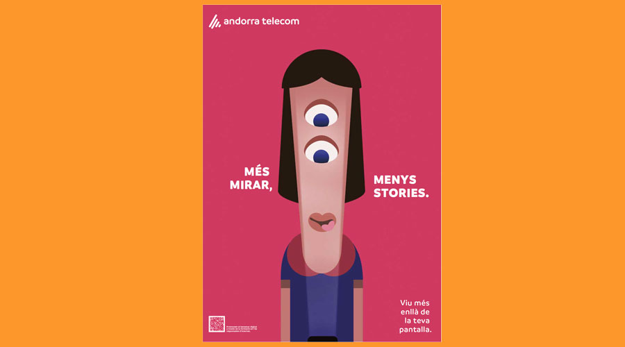 Cartell de la campanya d'Andorra Telecom adreçada a adolescents