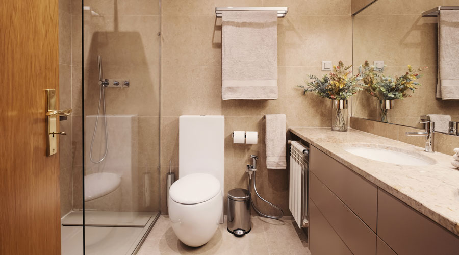 Una cambra de bany enrajolada