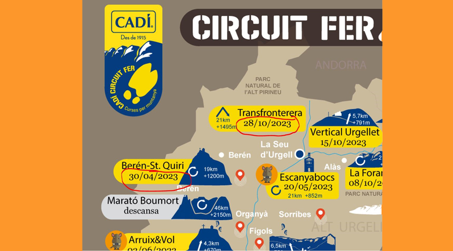 Cartell amb les noves dates del calendari del Cadí Circuit Fer