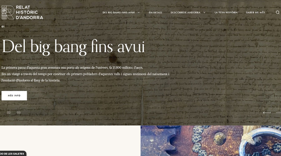 Captura de la web Relat Històric d'Andorra