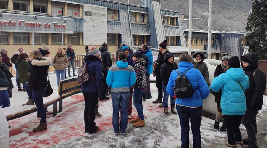 Docents del Lycée Comte de Foix fent vaga