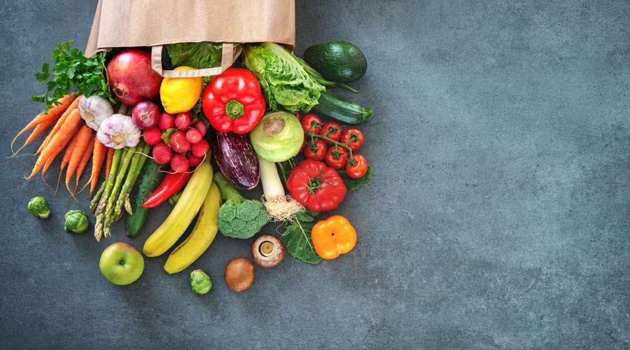 Una selecció de verdures, fruita i hortalisses