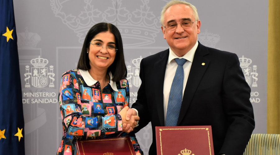 El ministre de Salut en funcions Albert Font i la seva homòloga espanyola Carolina Darias (SFGA)