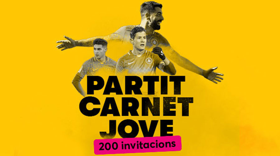 Cartell de la promoció del Carnet Jove i el FC Andorra d'entrades gratis per al 3 de març (Carnet Jove)
