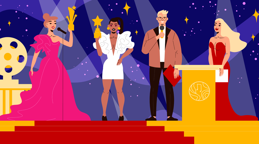 Dibuix representant el lliurament de premis als Oscar (Freepik)