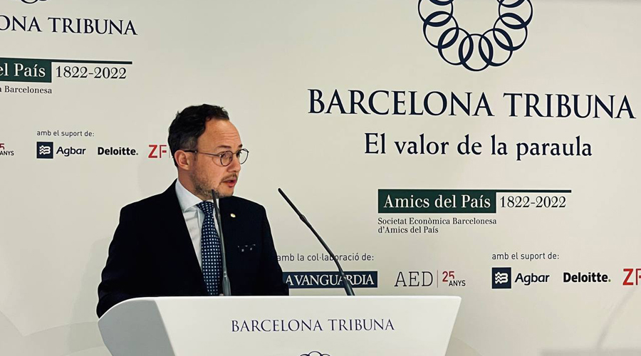 Xavier Espot intervenint al fòrum Barcelona Tribuna