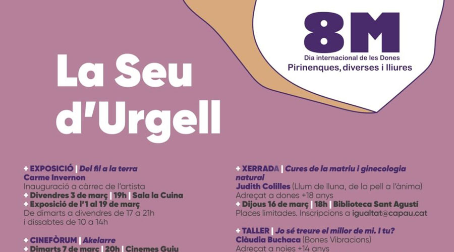 Cartell dels actes amb motiu del 8M a la Seu (Aj. La Seu)
