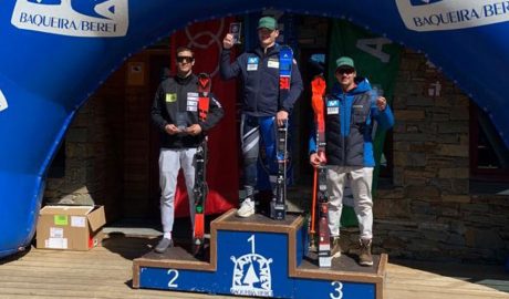 Àlex Rius (esquerra), segon als Nacionals d'Espanya, a Baqueira