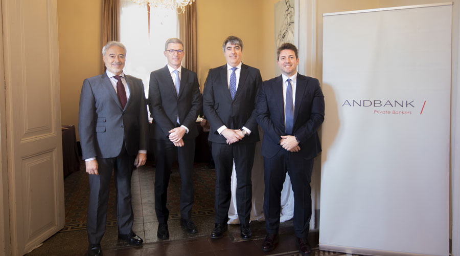 Antoni Abad, Carles Adam, Carlos Aso i Carlos Conde en la presentació de l’oficina d'Andbank a Tarragona (Andbank)