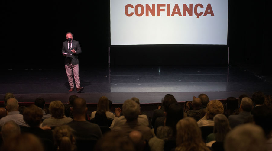 Xavier Espot en l'acte de presentació de les llistes de Demòcrates per als comicis del 2 d'abril (Demòcrates)
