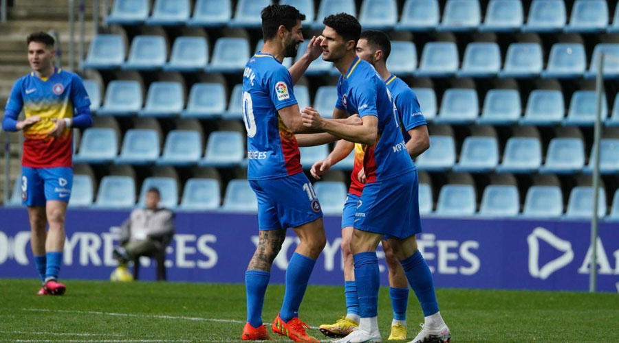 Celebració d'un dels gols de l'Andorra davant de l'Eivissa (FC Andorra)