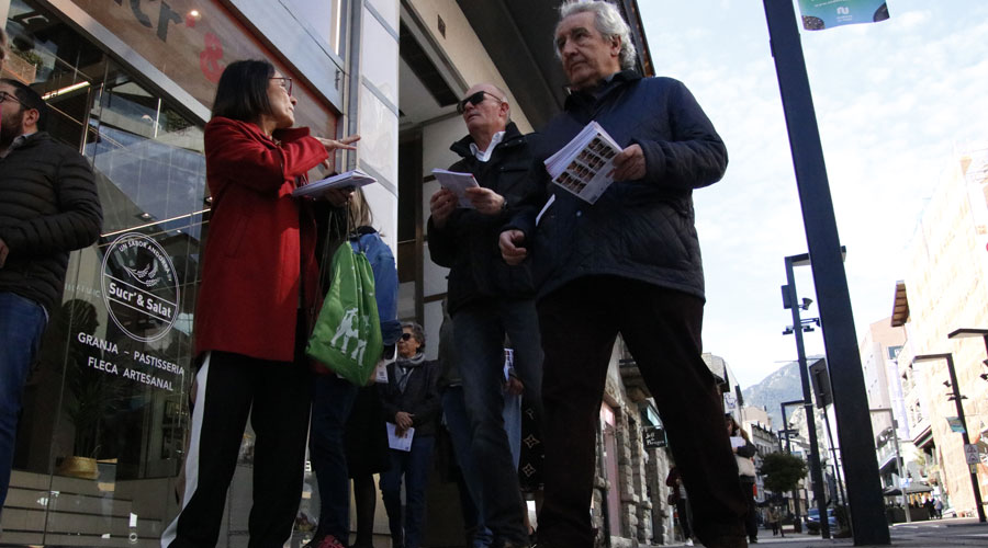 Marian Sanchiz acompanyada per companys socialdemòcrates com Jaume Bartumeu (PS SDP +)