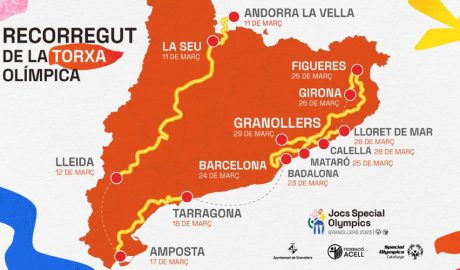 Mapa del recorregut de la torxa dels Special Olympics