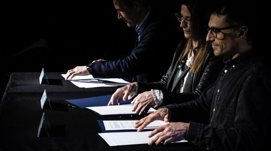 Signatura del conveni a tres bandes per a impulsar el Festival Ull Nu (SFGA)