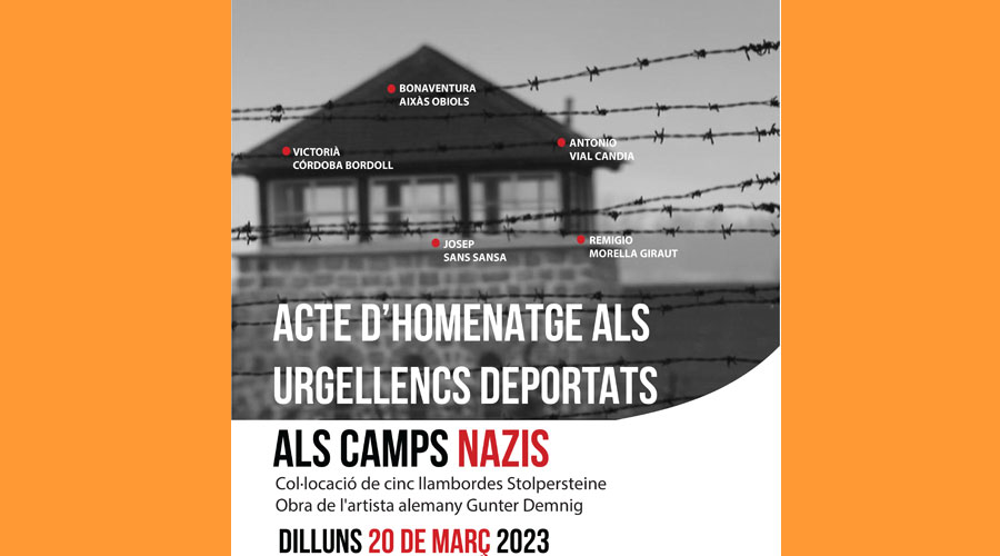 Cartell de l'homenatge als deportats de la Seu a camps de concentració nazis (Aj. La Seu)