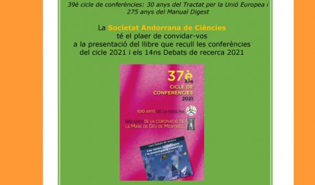 Cartell de la presentació del llibre de "Conferències i debats de recerca 2021"