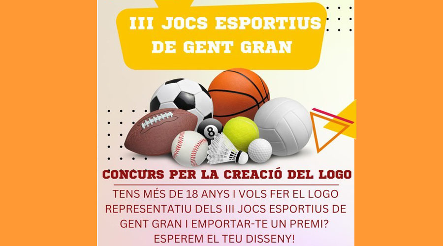 Cartell animant a participar al concurs per a la creació del logo dels III Jocs Esportius de la Gent Gran (Comú d'Encamp)