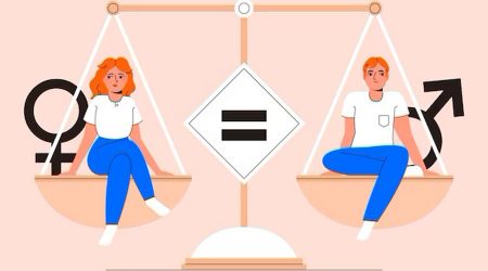 Infografia representant la igualtat entre la dona i l'home