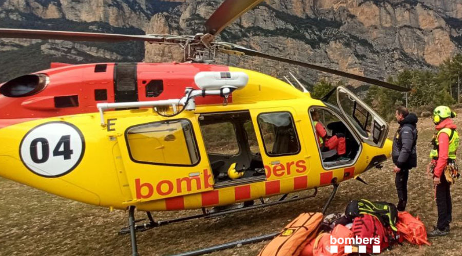 Rescat d'una escaladora a Coll de Nargó (Foto: Bombers Gencat)