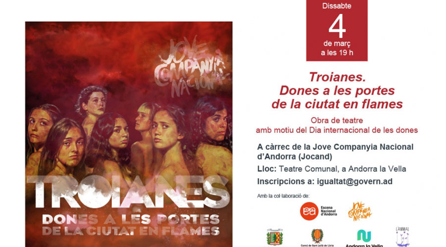 Cartell de l'obra de teatre Troianes (Govern d'Andorra)