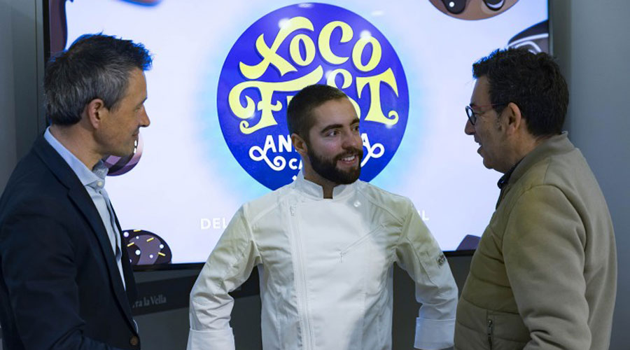 David Astrié, Adrián Ramírez i Miquel Canturri en la presentació del Xoco Fest (AndorraCapital)