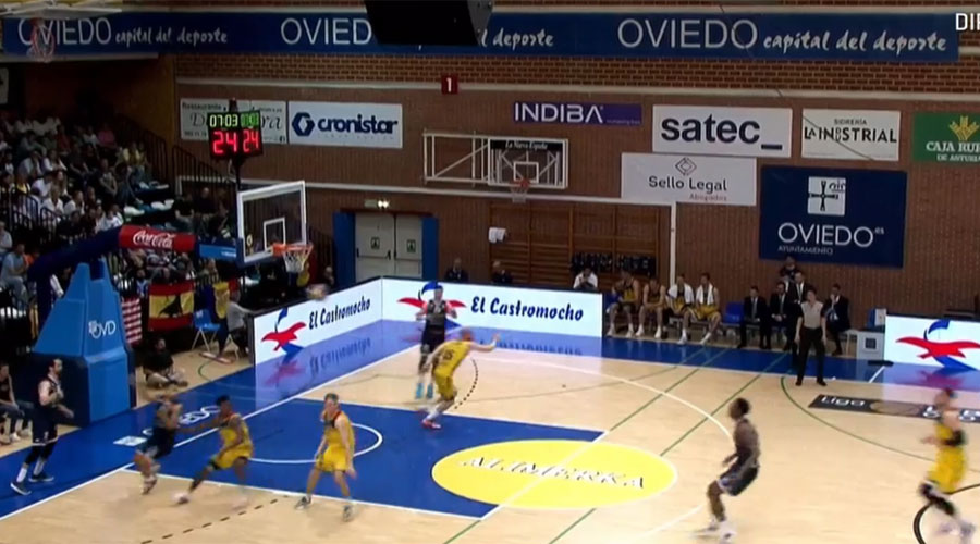 Imatge del partit de la lliga LEB Or entre l'Oviedo i el BC Andorra (ATV)