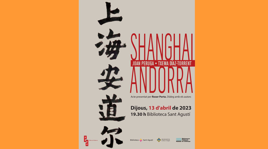 Infografia anunciant la presentació del llibre Shanghai Andorra, a la Seu (Aj. la Seu)