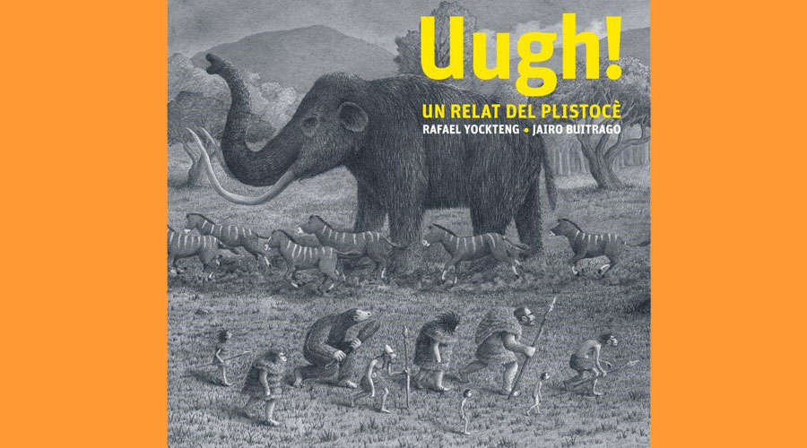 Coberta del llibre infantil "Uugh! Un relat del Plistocè
