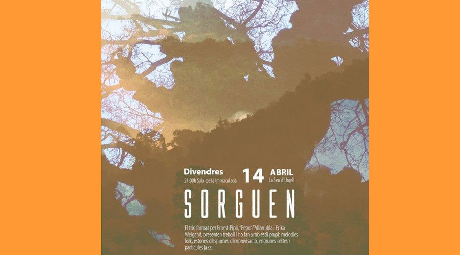 Cartell anunciant el concert de presentació de l'àlbum Sorguen a la Seu (Aj. la Seu)